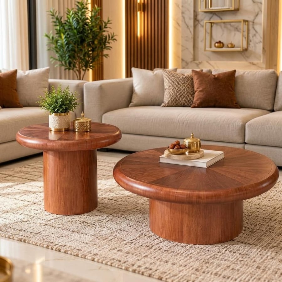 طاولة خشب  ديكور مقاس 85*35 + 60*50
