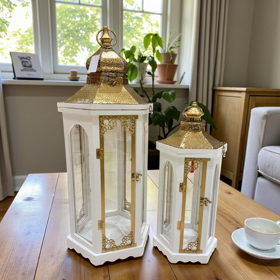 Ramadan lantern set 2 pieces size 52 - 72 cm