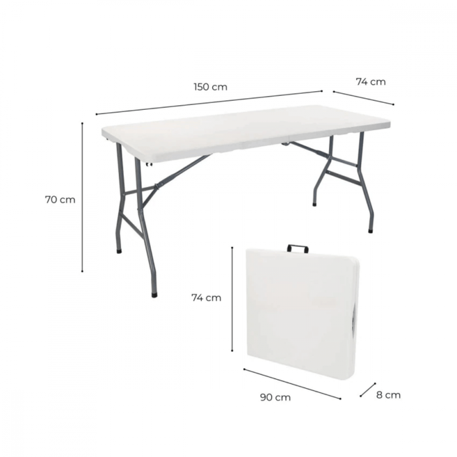 Rectangular table foldable