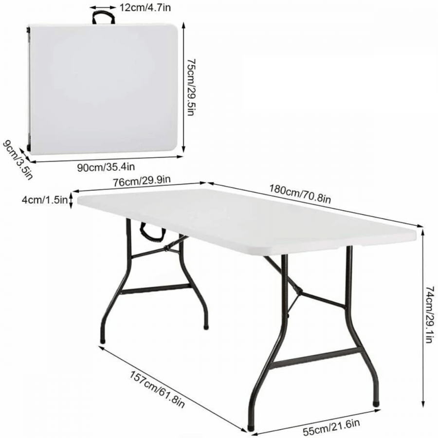 Rectangular table foldable