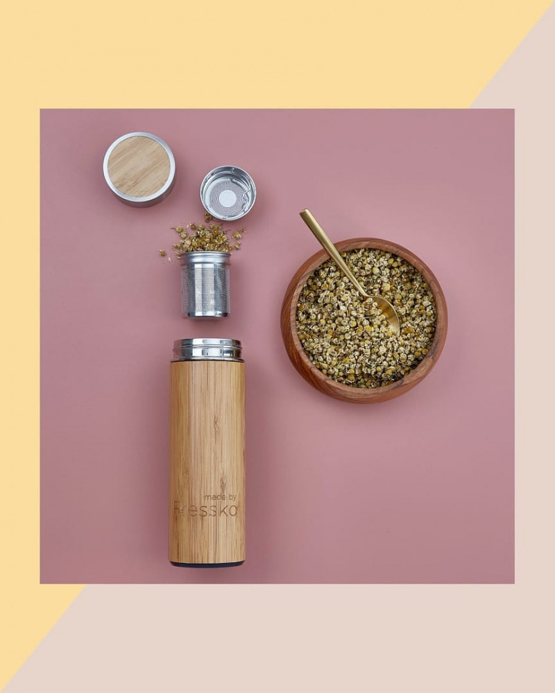 مق كوب فريسكو خشبي حافظ للحرارة والبرودة 300ml فلتر Fressko Bamboo Mug