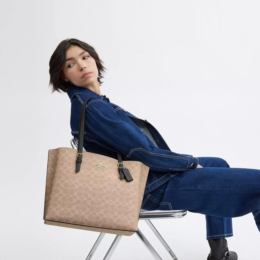 Tote bag Toti Coach Coach Mollie Tote Bag in signature canvas