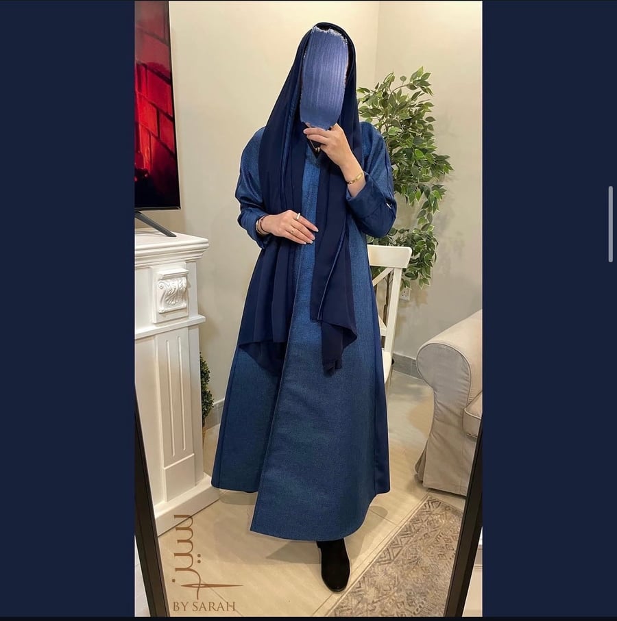 عبايه شتويه ازرق