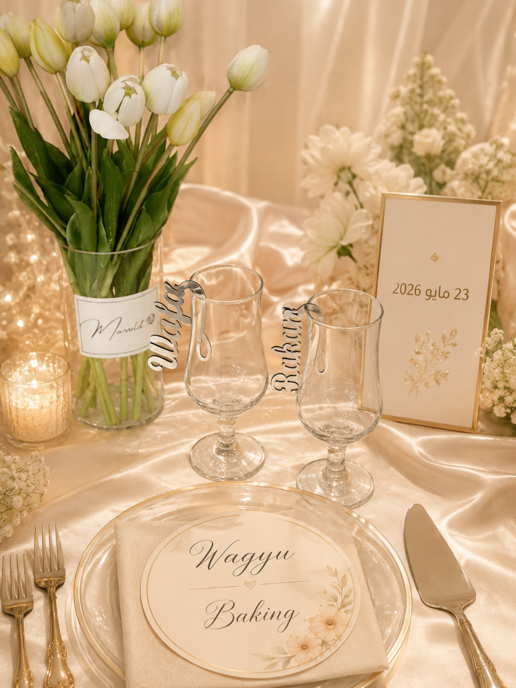 The luxurious queen set for cutting cake and decorating the wedding party