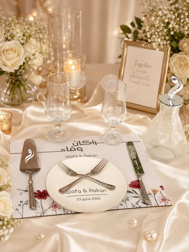 The luxurious queen set for cutting cake and decorating the wedding party