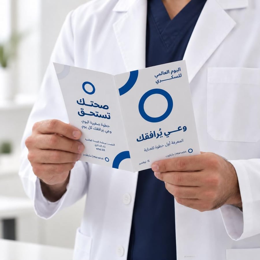 صينية مطويات اليوم العالمي للسكري – 12 مطوية