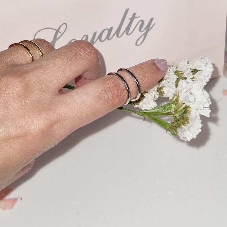 Silver ring, 925 karat, plated in silver color, adjustable size