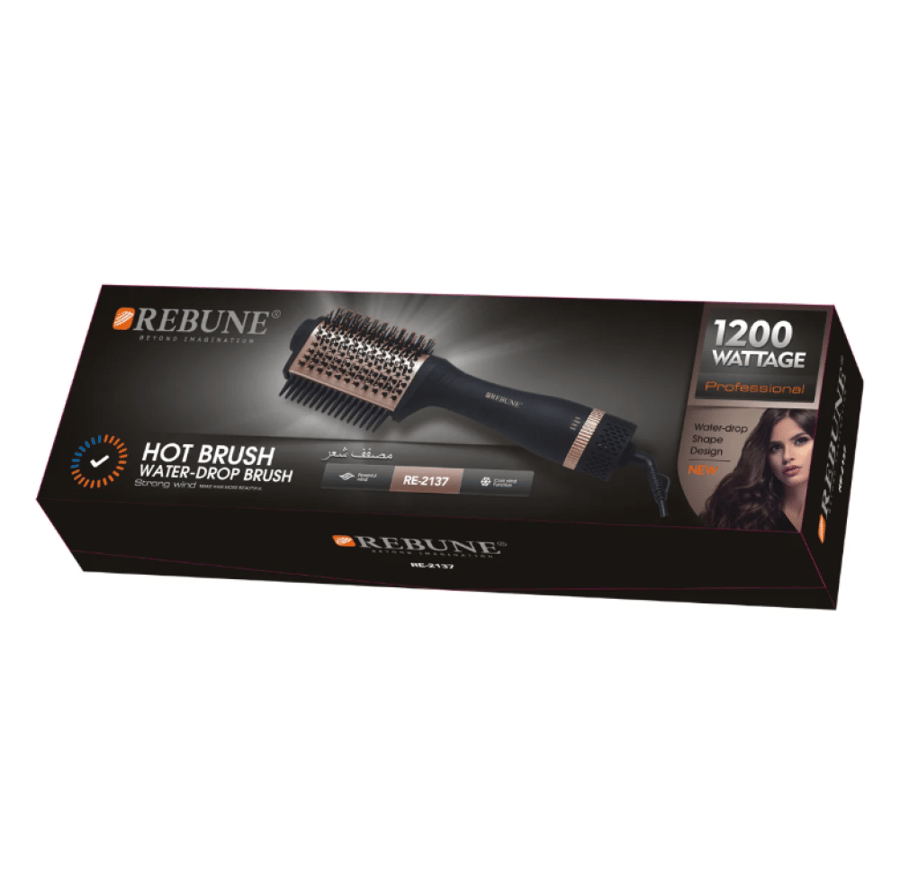 ريبون استشوار شعر احترافي 3 مستويات حرارة - 1200 واط - أسود - RE-2137