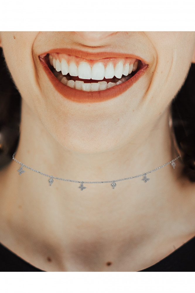 عقد شوكر زركون مطلي ذهب RH1003