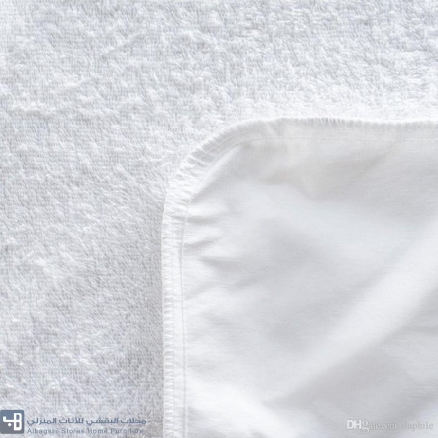 واقي مرتبة أبيض ساندي 100x200 بحواف مطاطية