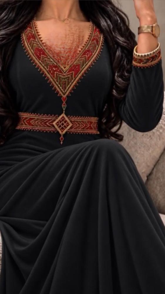 مخوار كشميري نقش اماراتي متروز مع حزام قطع