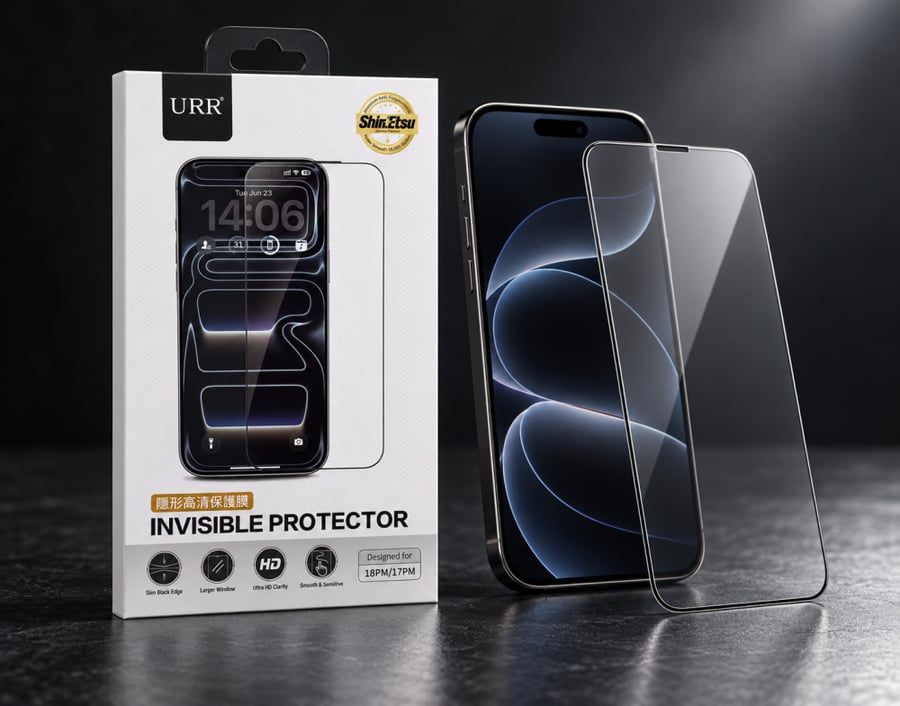 URR حماية شاشة Invisible للآيفون 17 و 18 برو وبرو ماكس