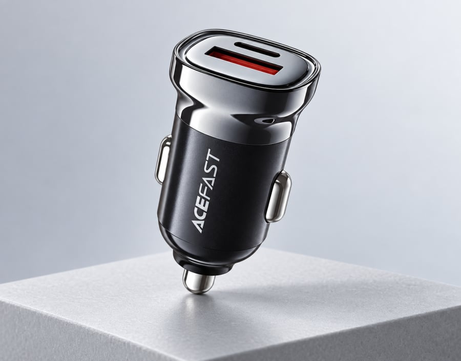 ACEFAST | ايس فاست شاحن سيارة B19 سريع 30 واط USB-C وUSB-A
