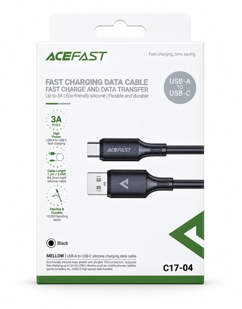 ACEFAST | ايس فاست كيبل تايب سي USB اسود C17-04