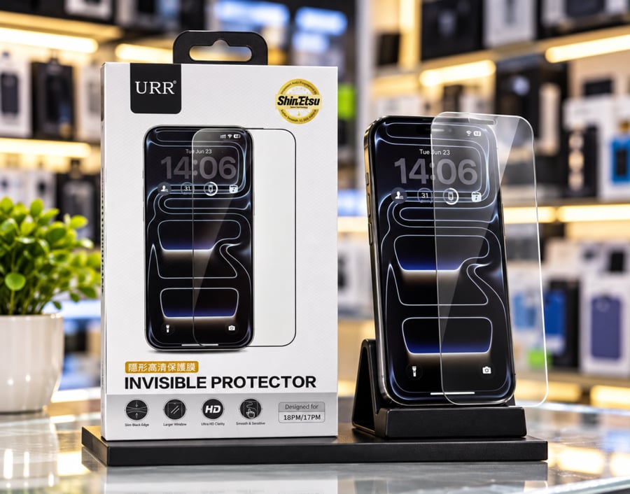 URR حماية شاشة Invisible للآيفون 17 و 18 برو وبرو ماكس