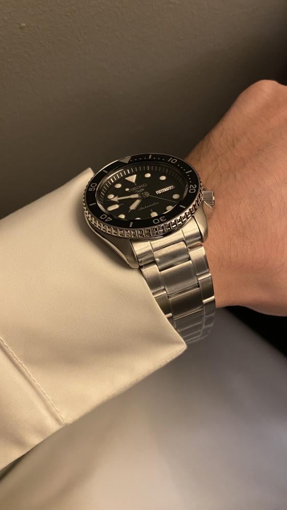 ساعة سيكو diver اوتوماتيك - حجم 42.5 اللون اسود