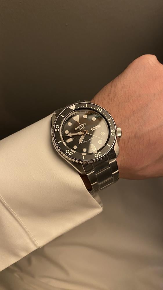 ساعة سيكو diver اوتوماتيك - حجم 42.5 اللون اسود