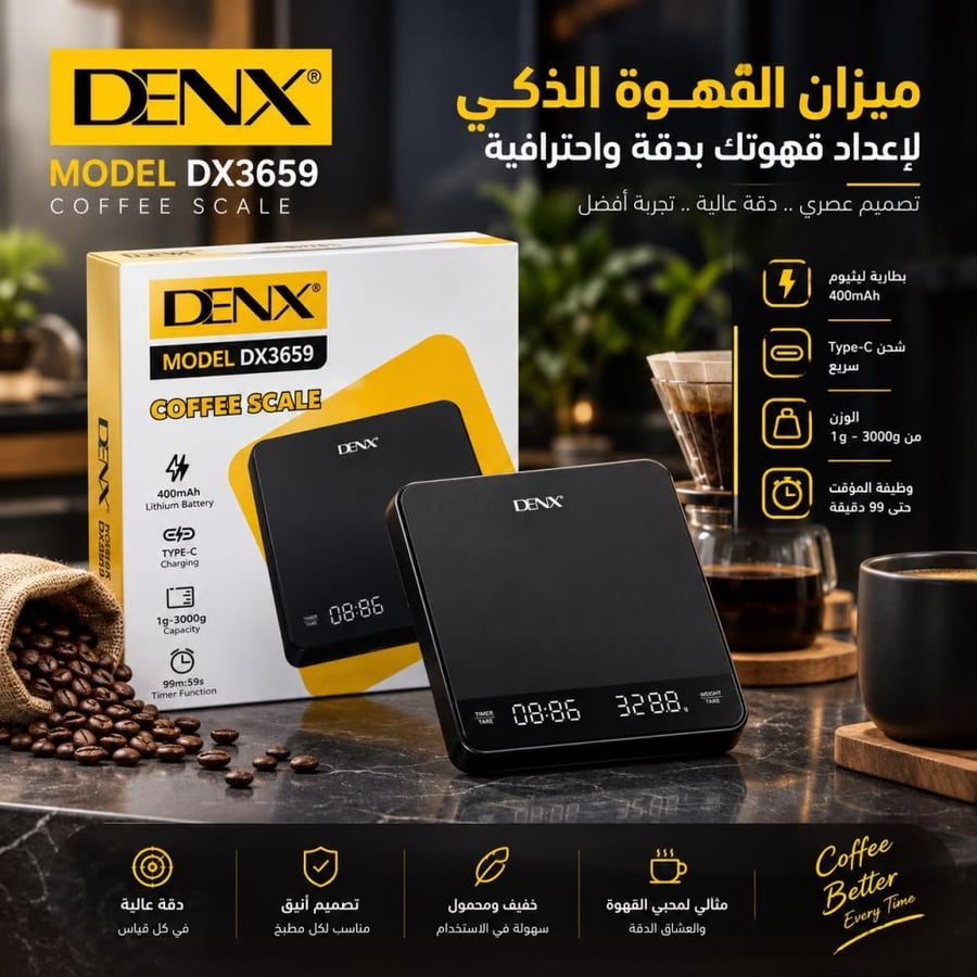 ميزان القهوة الذكي من ماركة دينكس (DENX Model DX3659