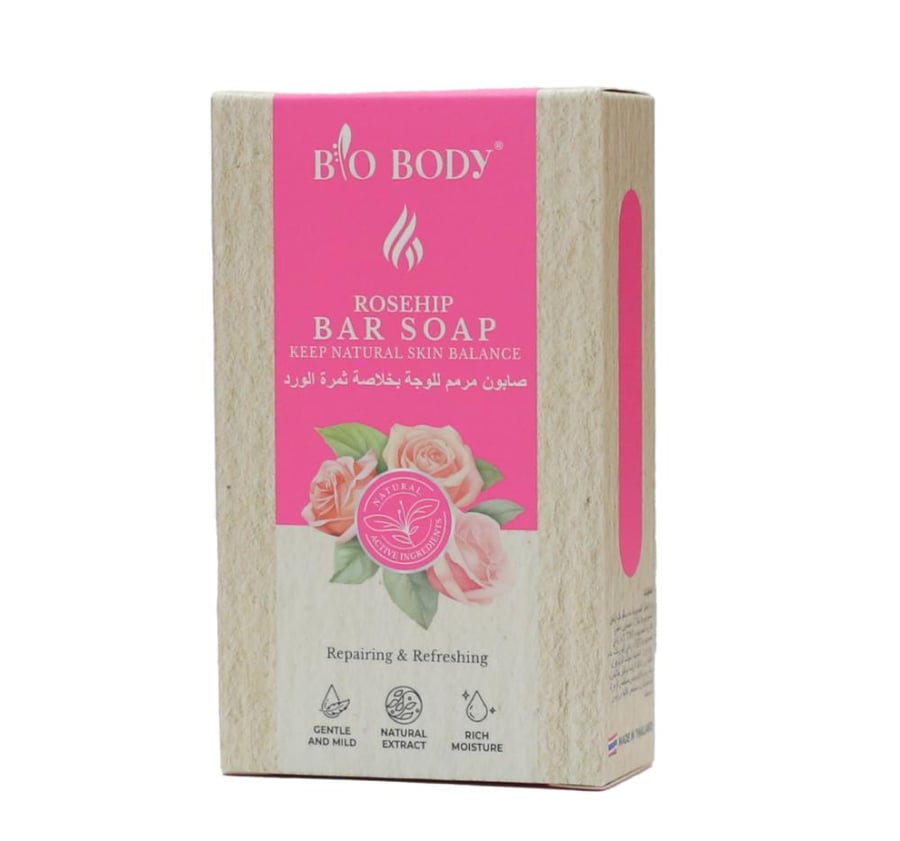 BIO BODY صابون منظف للوجه ومرمم بخلاصة ثمرة الورد