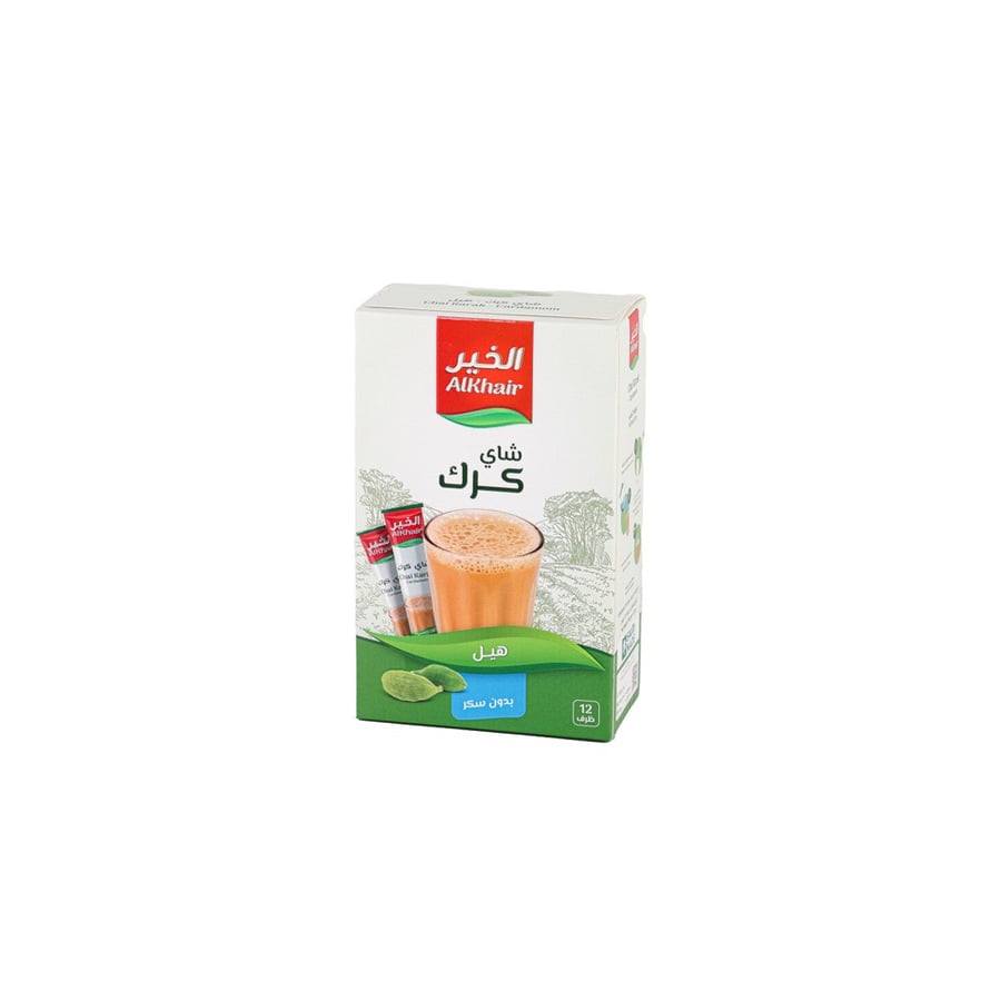 شاي كرك بالهيل بدون سكر مضاف 12 كيس