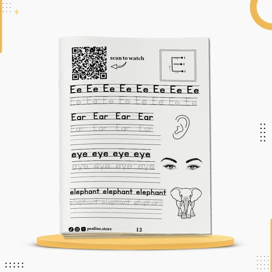 كراسة لتحسين الخط الإنجليزي وبرمجة الذاكرة العضلية ورق 100 جرام خط الق