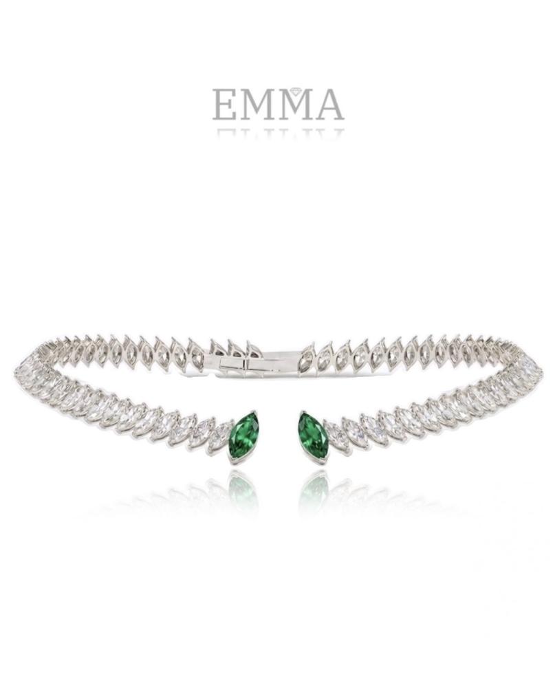 Choker made of sterling silver and moissanite diamonds