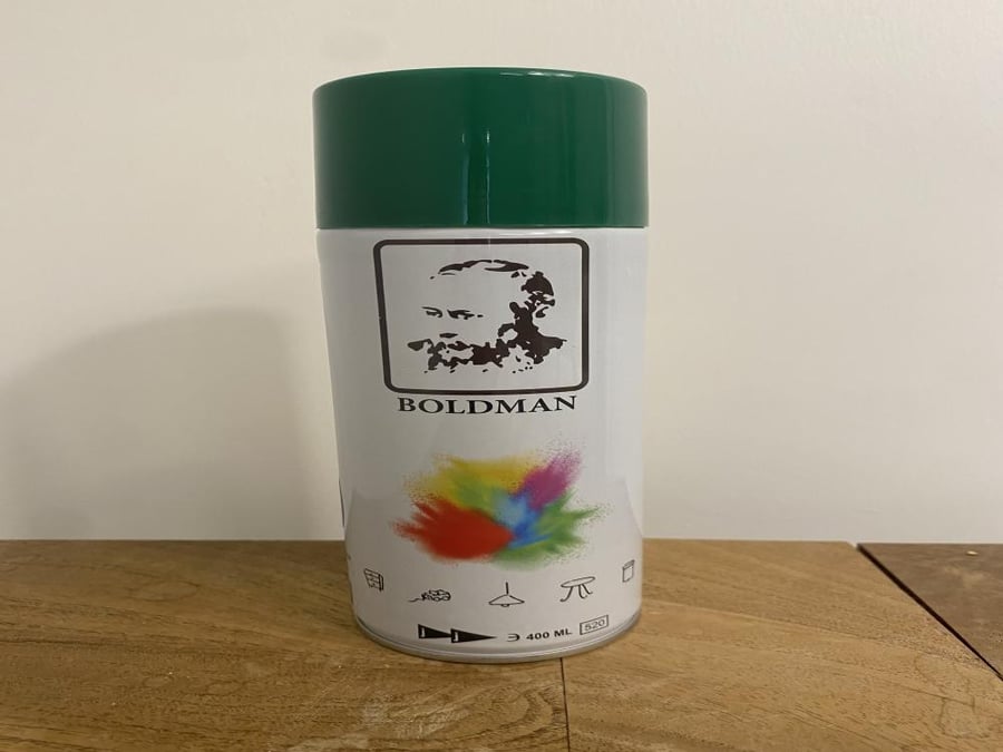 Green paint spray
