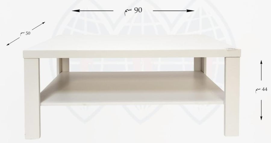 طاولة خشب 2 دور مستطيل 50*90  ابيض
