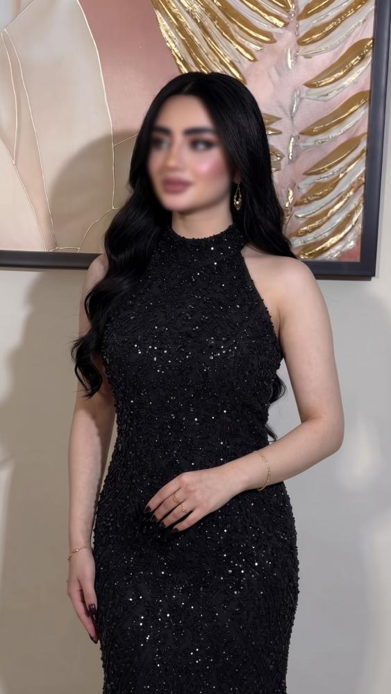 فستان ليل الماس الأسود