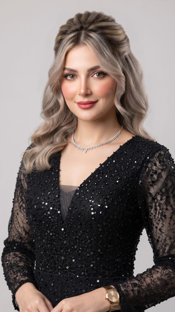 فستان ليل الماس الأسود