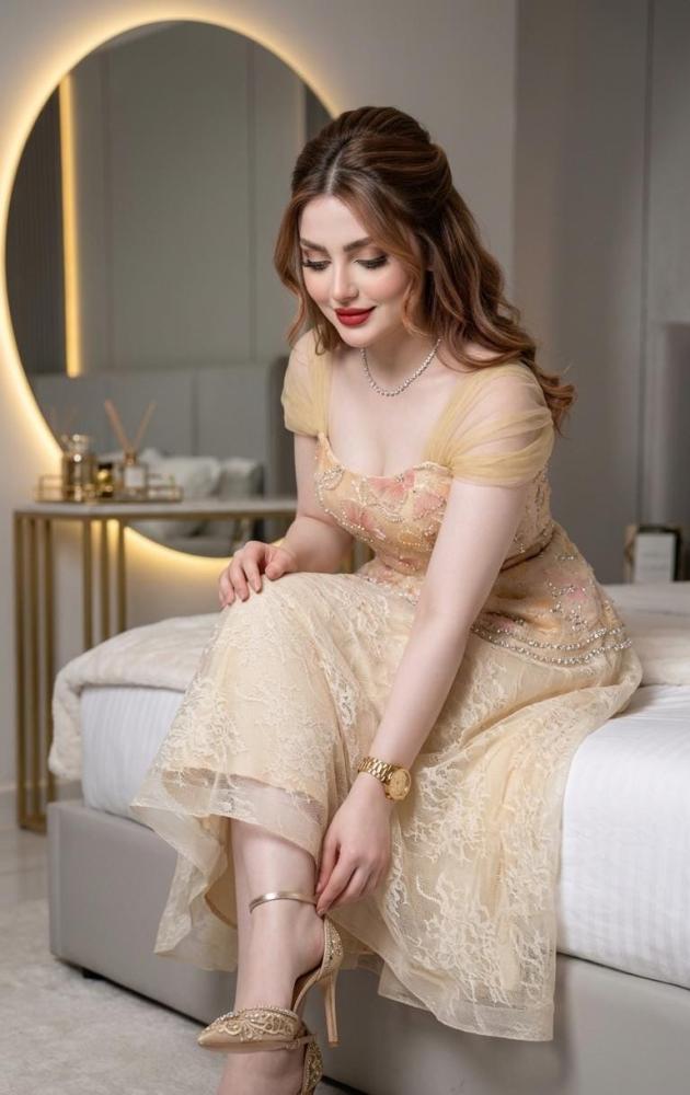 فستان مناسبات ملكي باللون السكري الفاخر بتطريز زهور بارزة وكورسيه خلفي