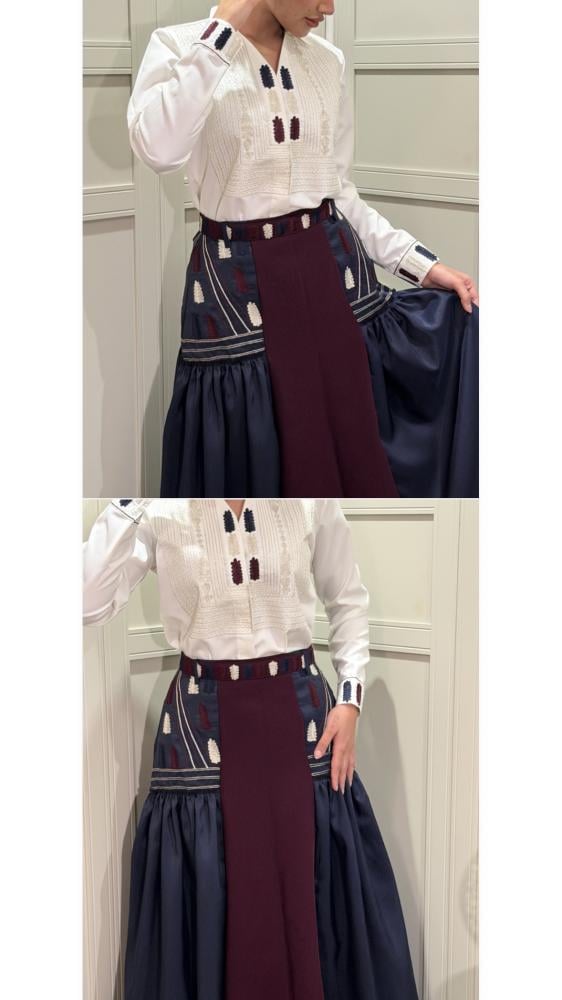 تنوره +بلوزا قماش كريب وتفته | 199