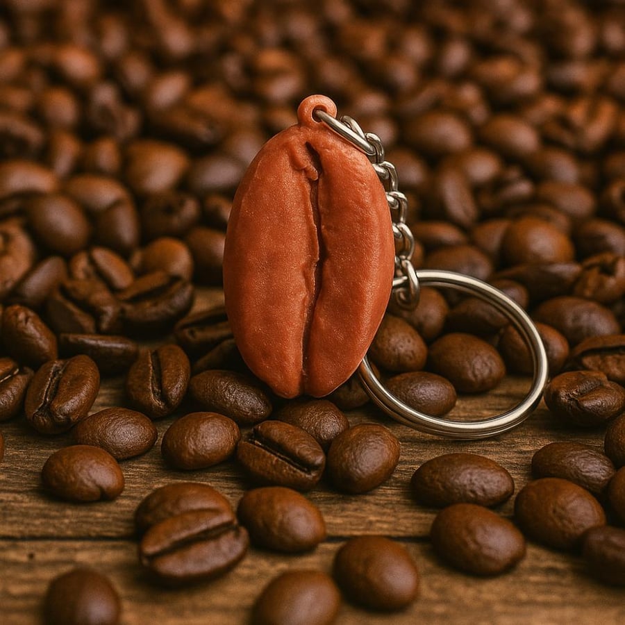 ميدالية مفاتيح على شكل حبة بُن