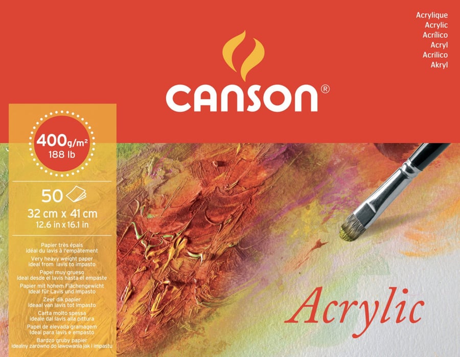 كراسة اكريليك 400 جرام 10 ورقات  كانسون Canson Acrylic pad 400 g