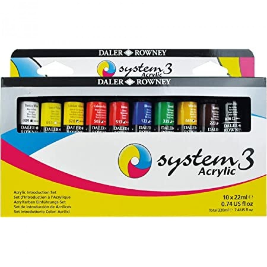 ألوان اكريلك من دالر روني 10 ألوان 22مل system3