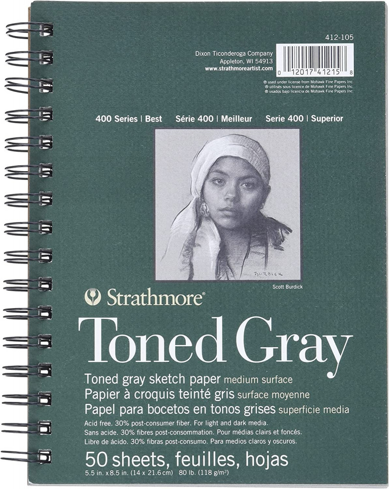 كراسة ستراثمور ملونة رمادي Strathmore 400 Toned Gray A5