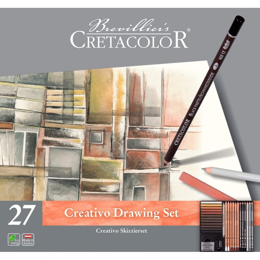 CretaColor - طقم أقلام وطباشير باستيل متنوعة - ٢٧ قطعة