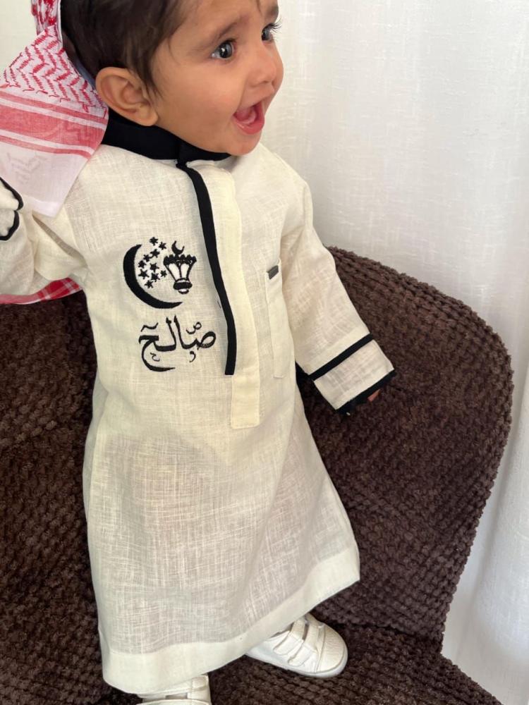 ثوب أطفال لنن للعيد