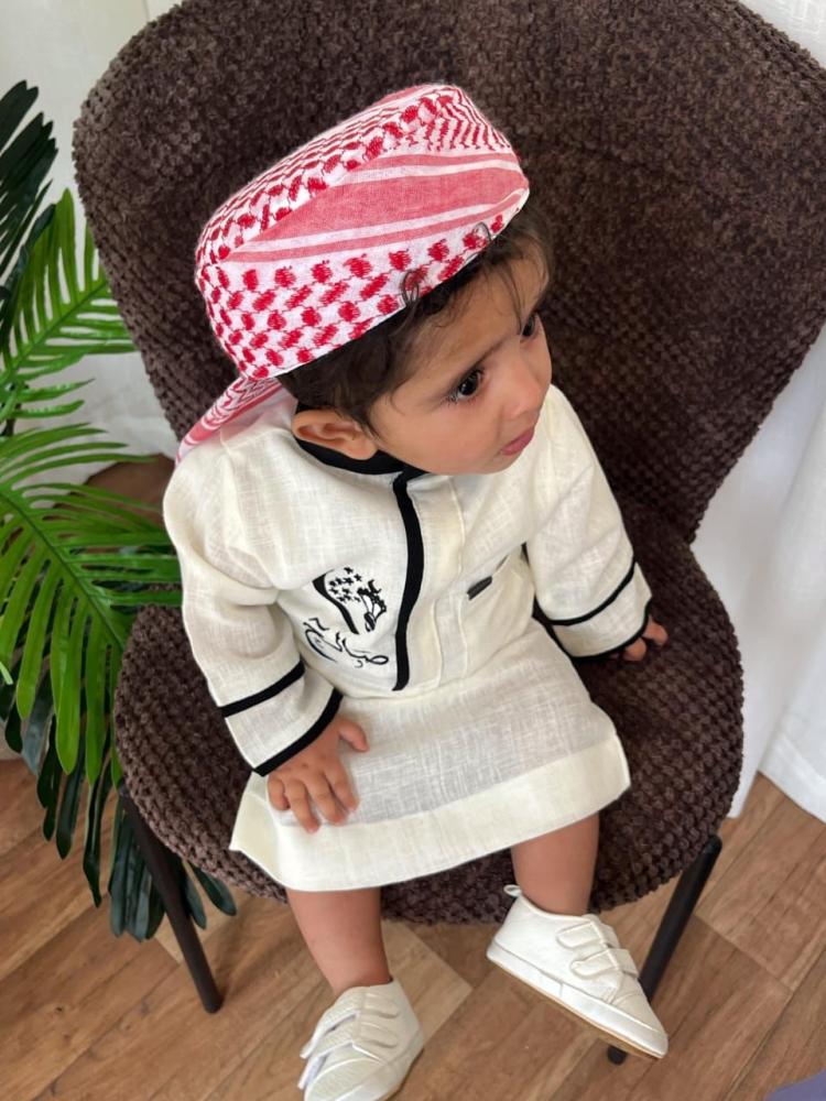 ثوب أطفال لنن للعيد