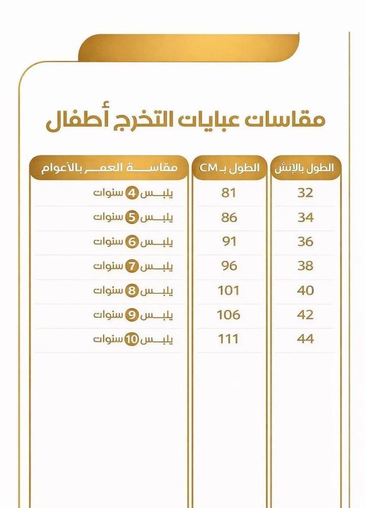 عباية تخرج اطفال لون اسود