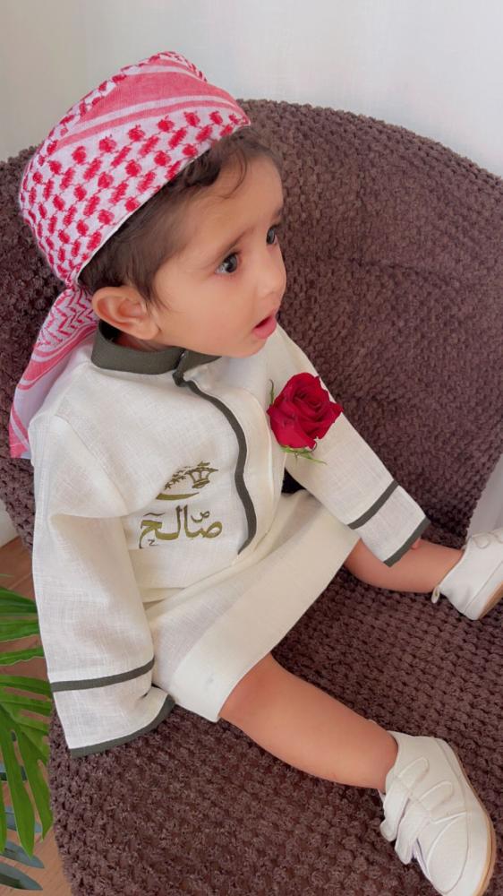 ثوب أطفال لنن للعيد