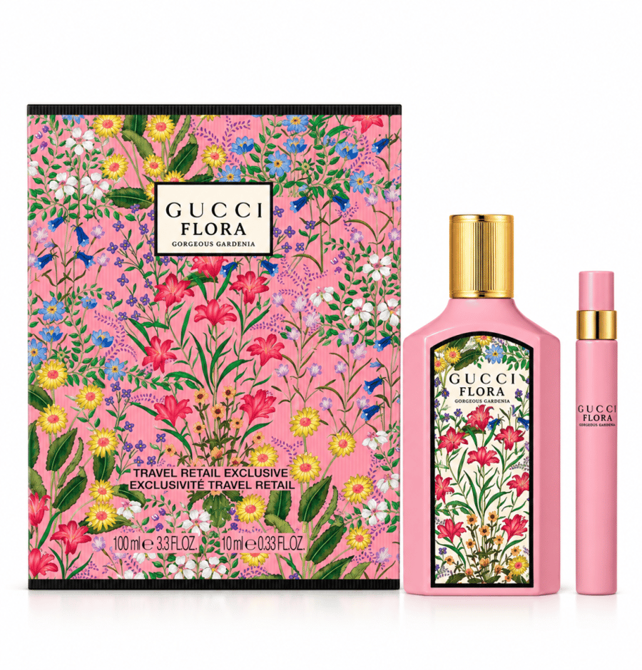 طقم قوتشي فلورا جورجوس غاردينيا او دو بارفيوم (عطر 100مل + عينة 10مل)
