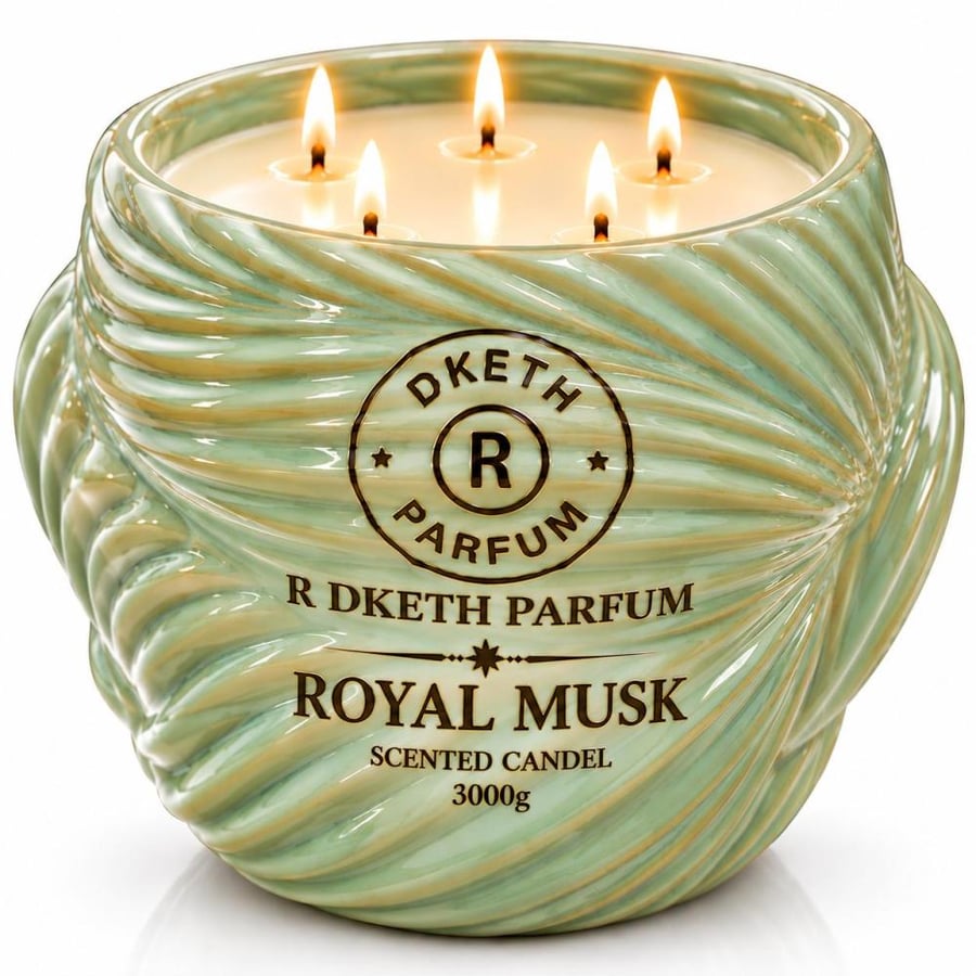 شمعة آر دكث بارفيوم رويال مسك المعطّرة – 3000 جرام  R Dketh Parfum Royal Musk Scented Candle – 3000g