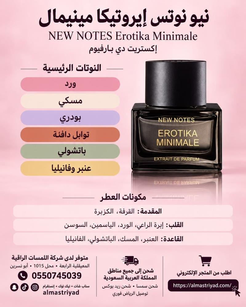 تستر عطر ايروتيكا مينيمال 50 مل NEW NOTES Erotika Minimale