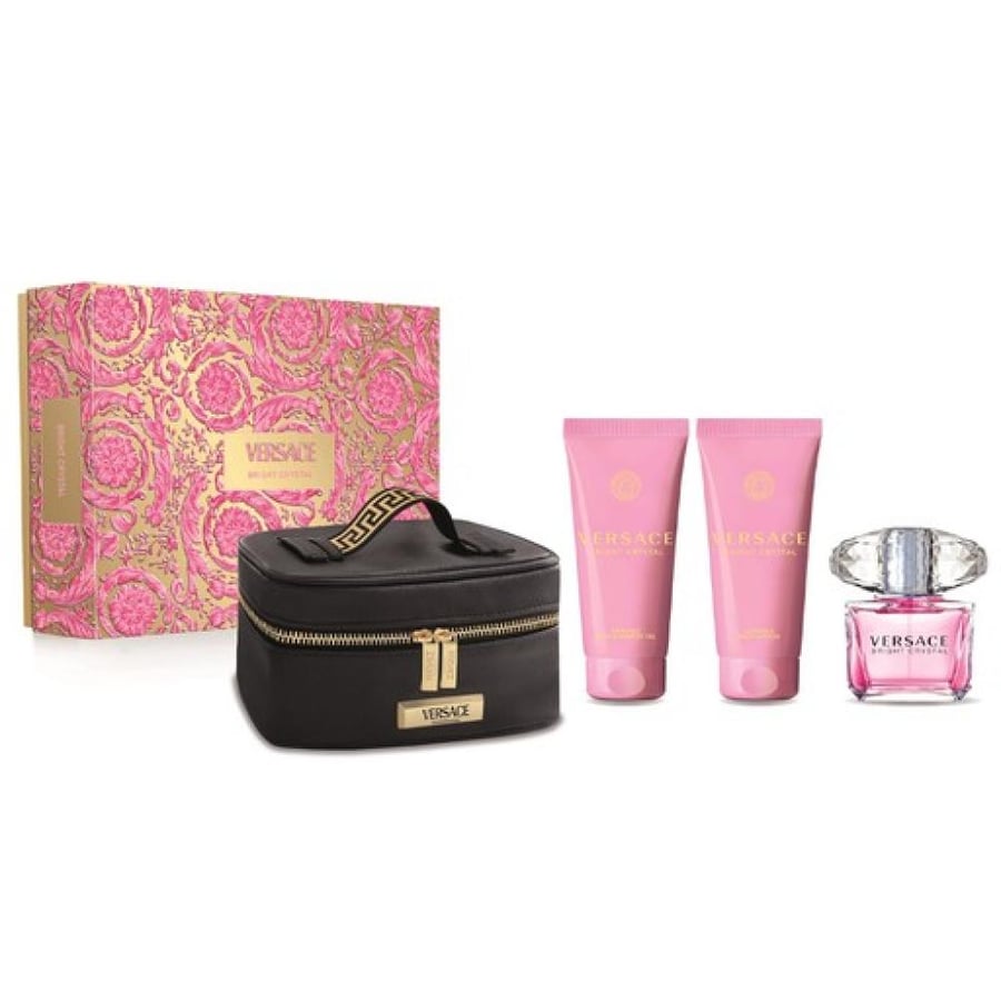 عطر فرزاتشي برايت كريستال L أو دو تواليت 90 مل + لوشن للجسم 100 مل + جل استحمام 100 مل + مجموعة حقائب