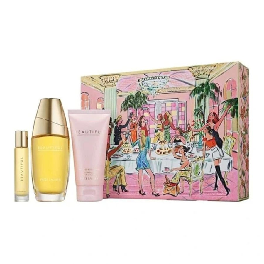 طقم استي لودر بيوتفل او دو بارفيوم (عطر 75مل + عينة 10مل + بودي لوشن 75مل)