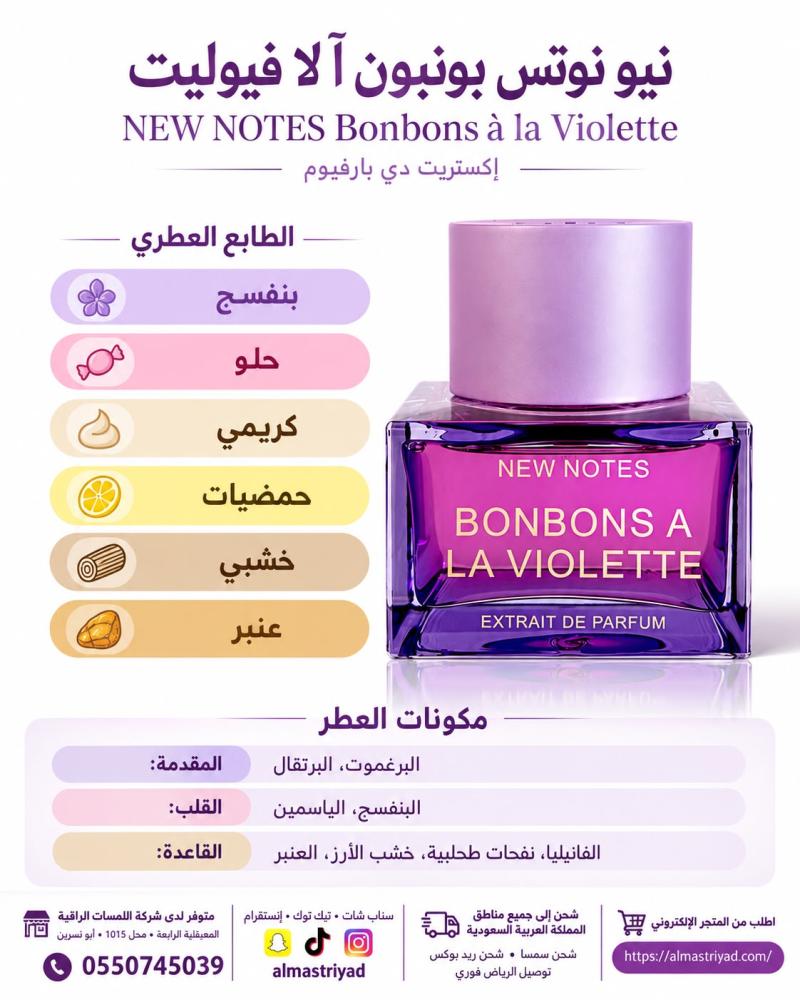 تستر عطر بونبونز لا فايلوت 50 مل NEW NOTES Bonbons A La Violette