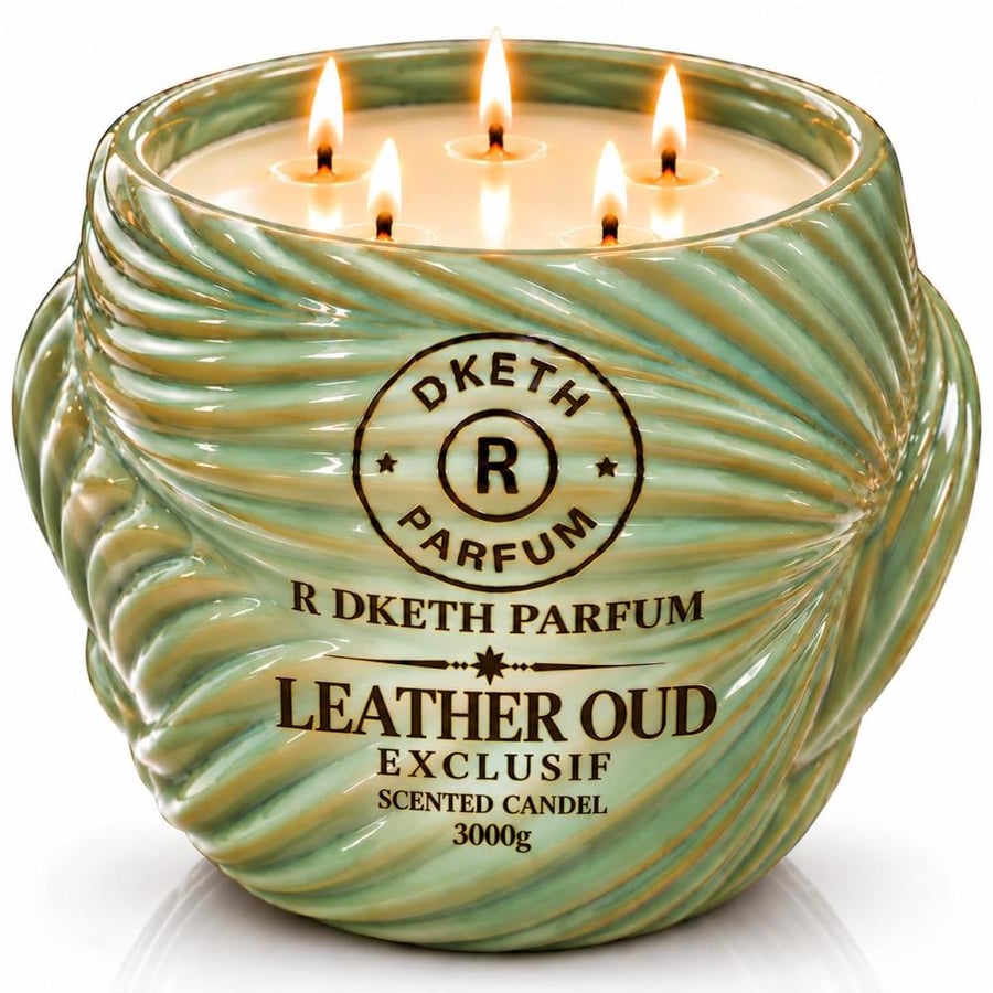 شمعة آر دكث بارفيوم ليذر عود إكسكلوسيف المعطّرة – 3000 جرام  R Dketh Parfum Leather Oud Exclusif Scented Candle – 3000g