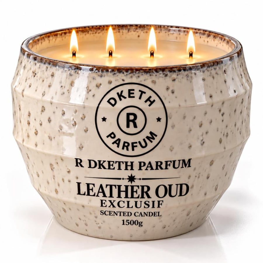 شمعة آر دكث ليذر عود إكسكلوسيف المعطّرة – 1500 غرام R Dketh Parfum Leather Oud Exclusif Scented Candle – 1500g