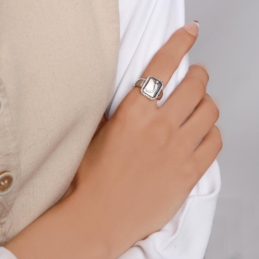 خاتم حرف ( ز ) زيركون